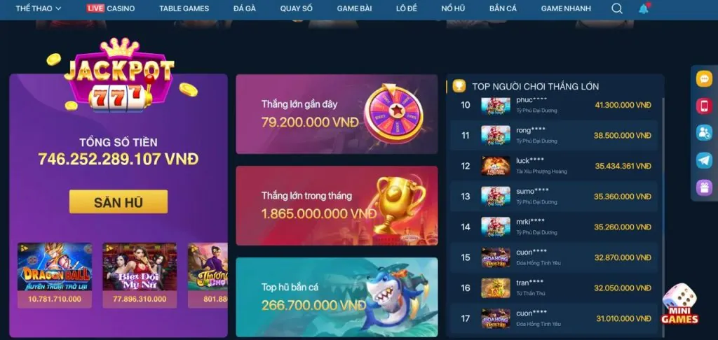 Giao diện trò chơi bắn cá hấp dẫn